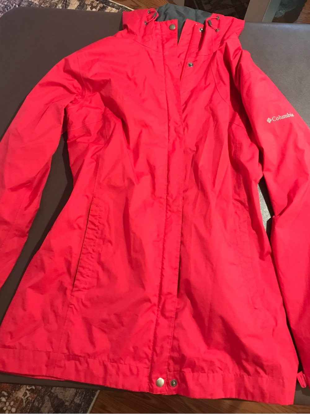 Columbia Omni-Tech Pink Waterproof Hooded Rain Jacket Women’s XL